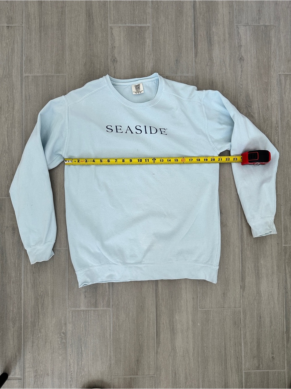 Comfort Colors Seaside Florida Medium Blue Graphic Print Crewneck Pullover - Picture 8 of 9